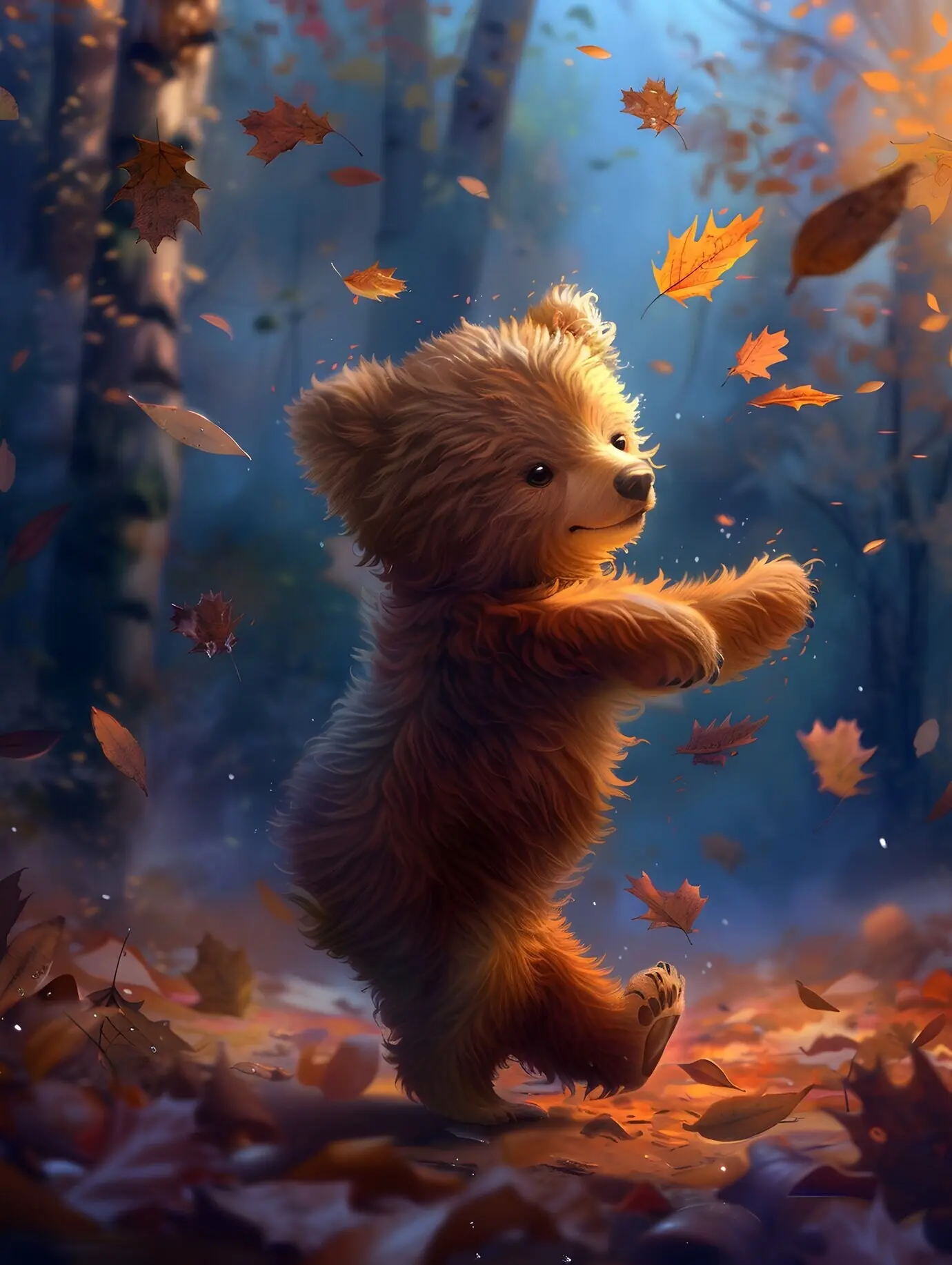 Niedliche Bärenillustration im digitalen Kunststil