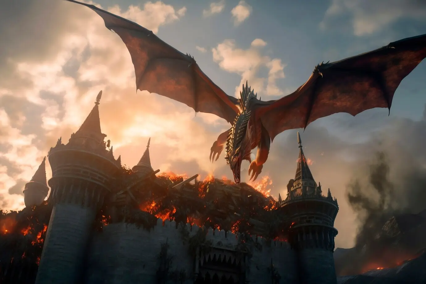 KI-generiertes Bild mit Drachen und Fantasy.